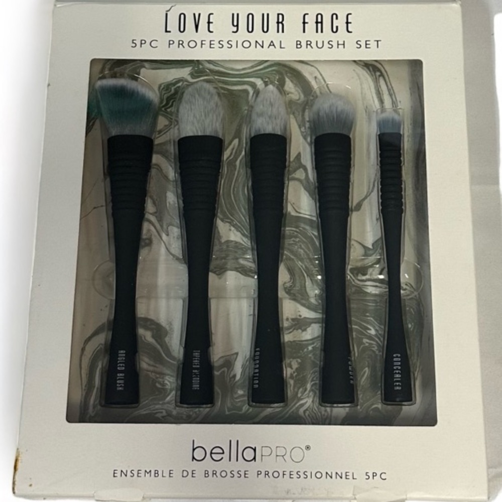Love Your Face Professional 5 Piece Makeup Brush Set NIB